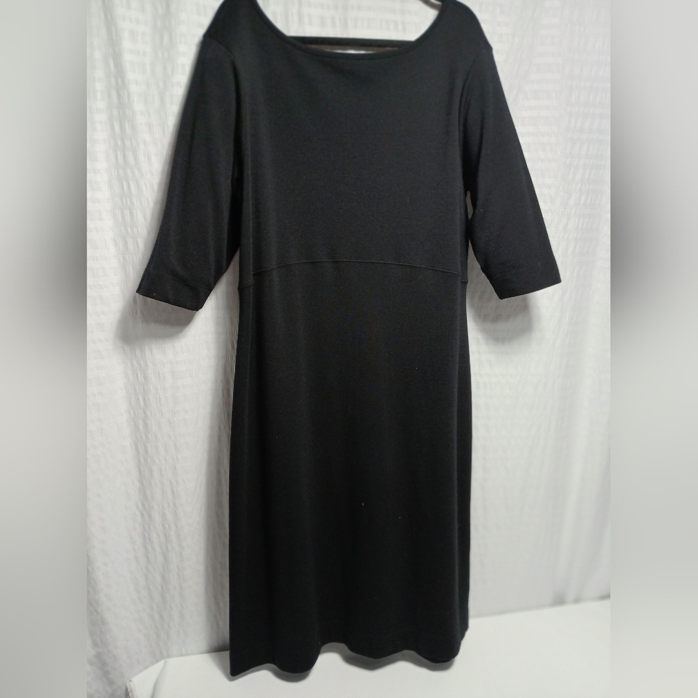 Ladies AKA Eddie Baurer  Vintage 100% Wool Pull Over Midi Dress. Size XL Tall